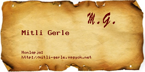 Mitli Gerle névjegykártya